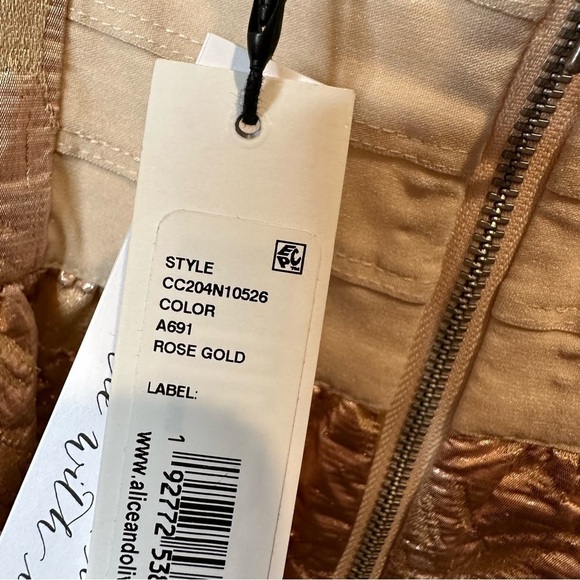 NWT Alice + Olivia Foley Party Mini Dress in Rose Gold Size 8 - Picture 8 of 12